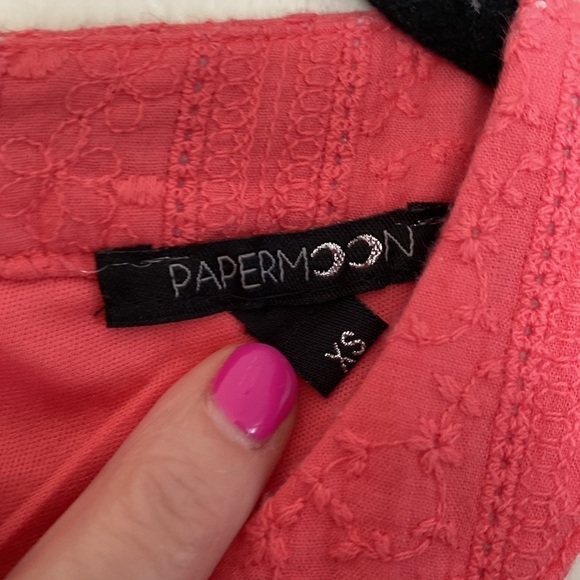 Papermoon tank top blouse women’s XS extra small pink lace high neck - Picture 3 of 6